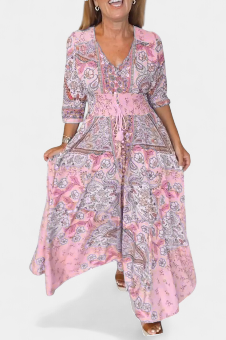Robe d'été décontractée Dunya avec décolleté en V
