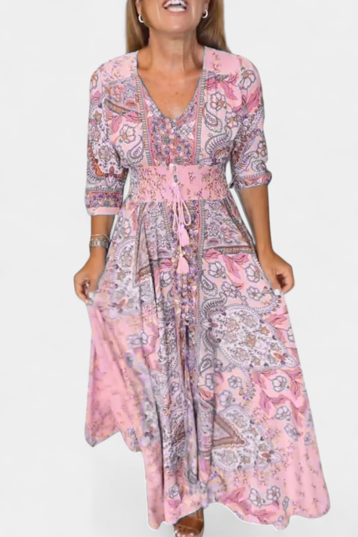 Robe d'été décontractée Dunya avec décolleté en V