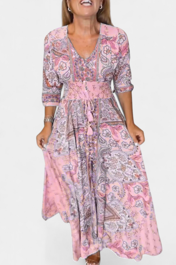 Robe d'été décontractée Dunya avec décolleté en V