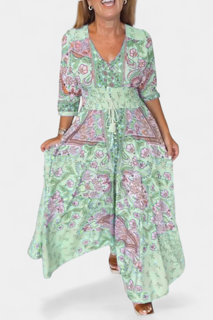 Robe d'été décontractée Dunya avec décolleté en V