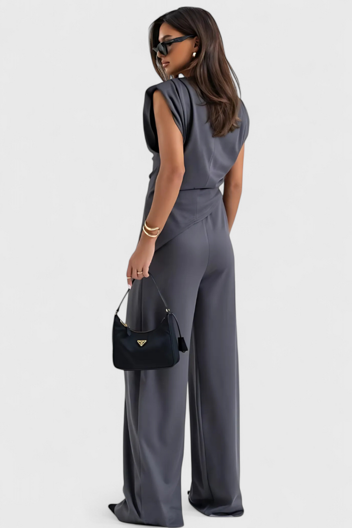 Sofia Ensemble Asymétrique avec Épaules Drapées