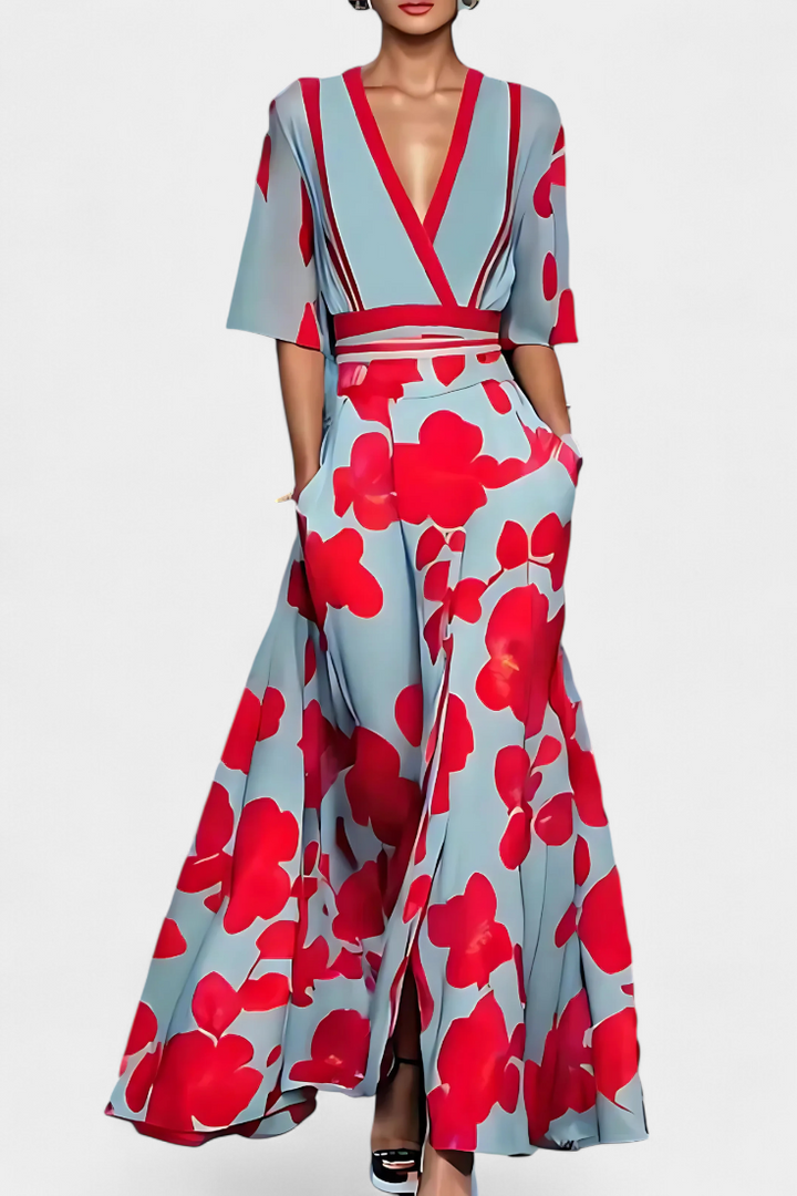 Robe Enveloppante Florale Daphne avec Élégance Intemporelle
