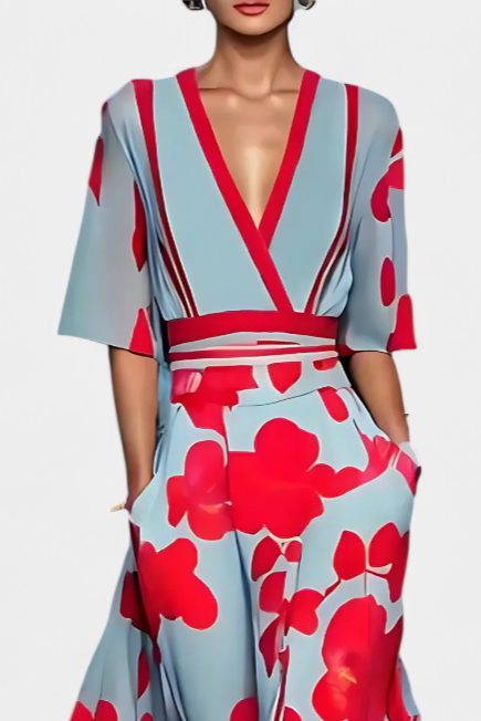 Robe Enveloppante Florale Daphne avec Élégance Intemporelle