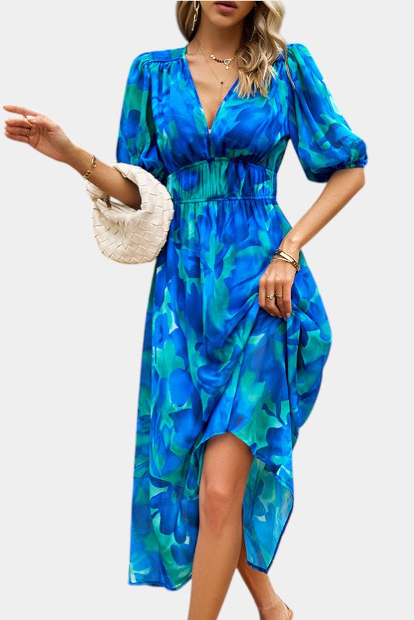 Robe Midi Florale Georgina avec Décolleté en V
