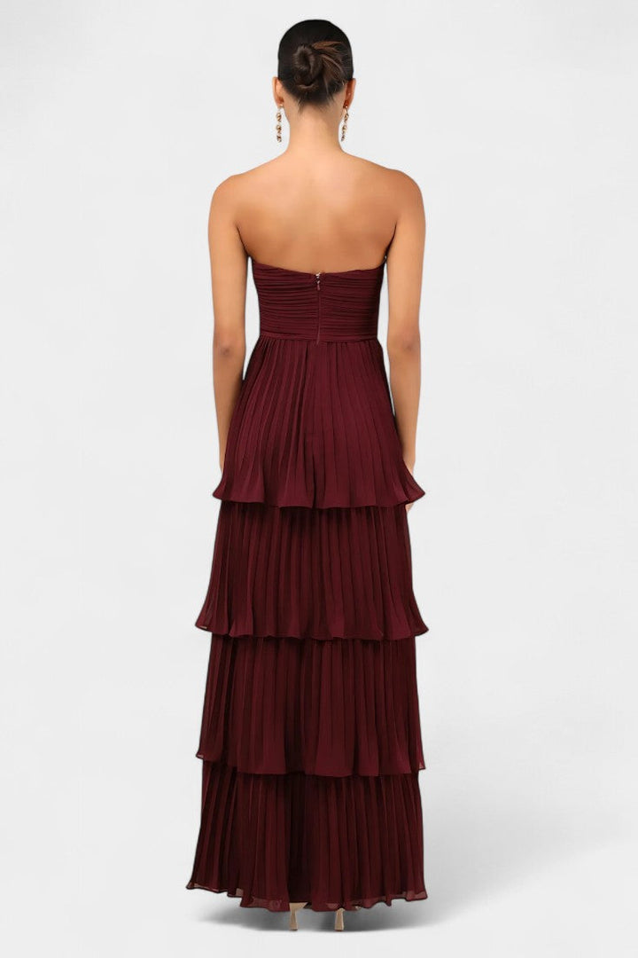 Robe à Volants June avec Décolleté en Cœur et Silhouette en Couches