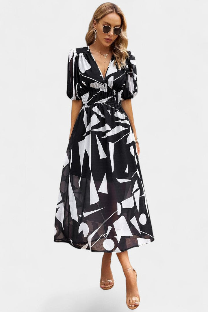 Robe Midi Florale Georgina avec Décolleté en V