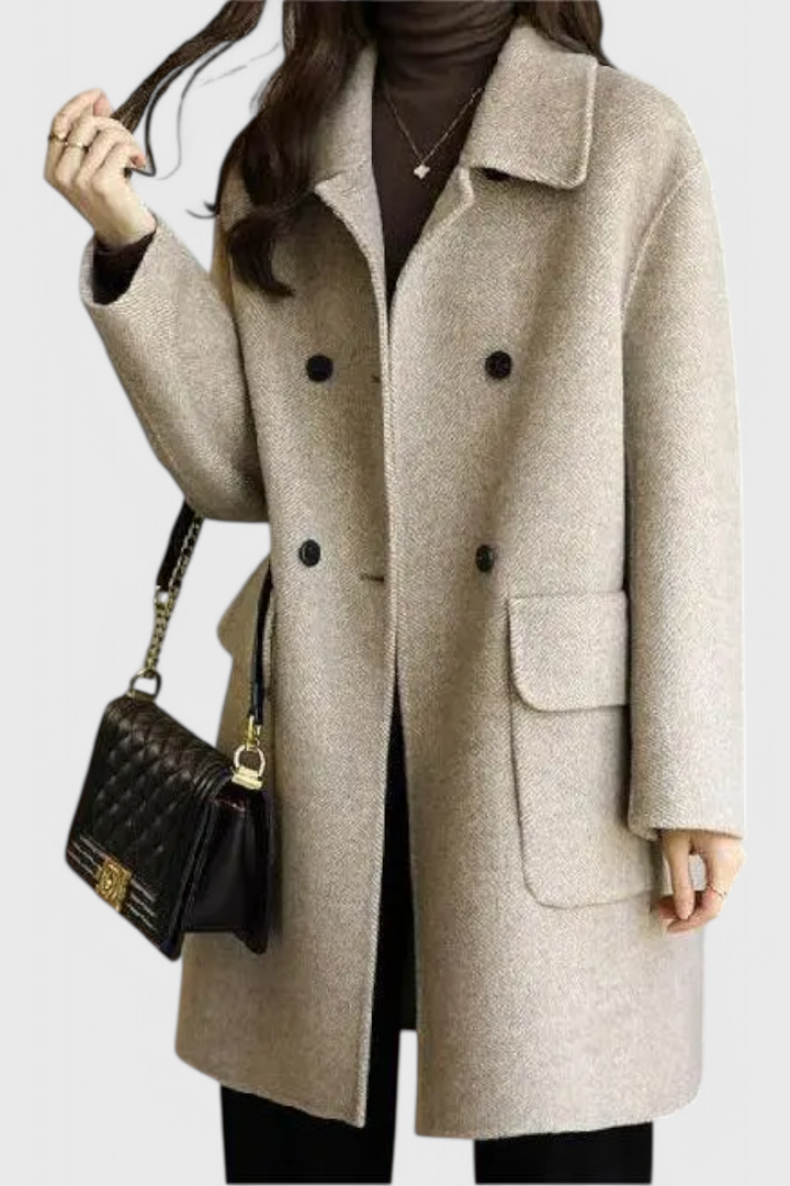Manteau Classique en Laine à Double Boutonnage Camille