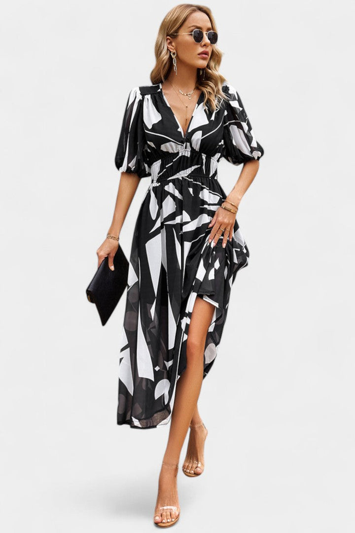 Robe Midi Florale Georgina avec Décolleté en V