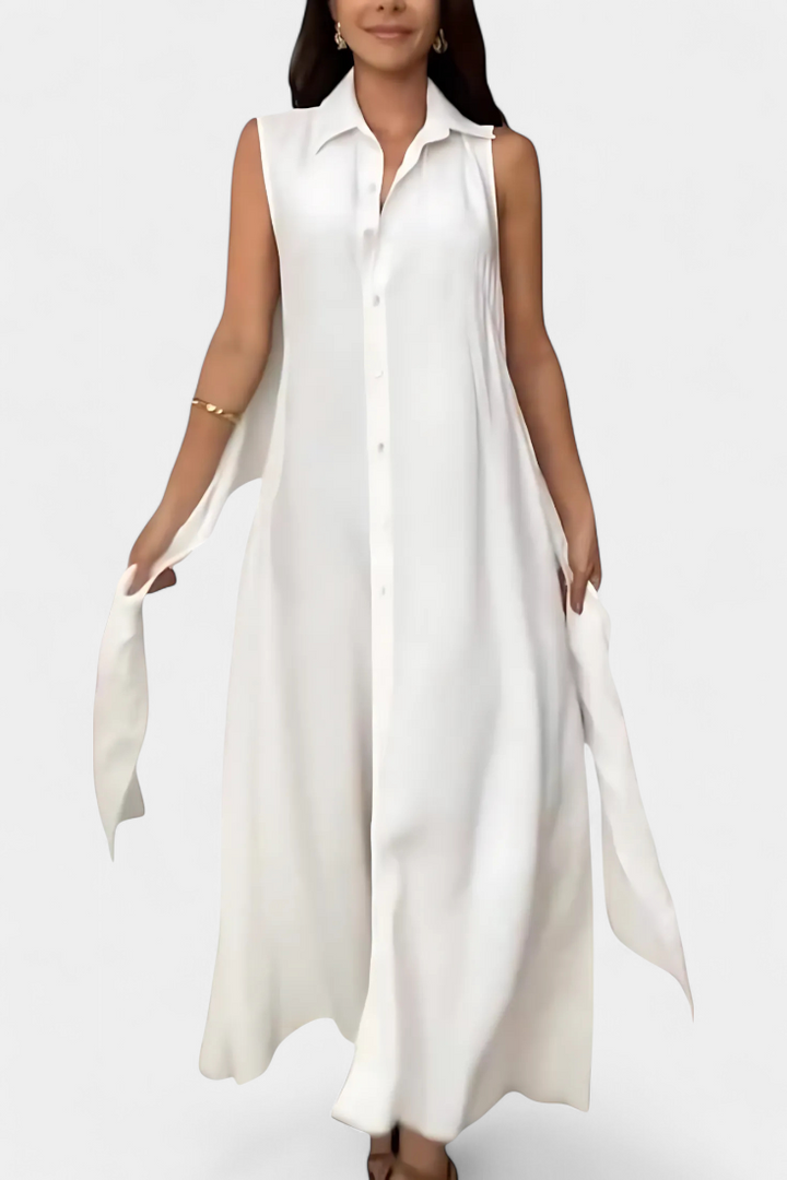 Robe Chemise Meryl avec Boutons et Nœud Ajustable