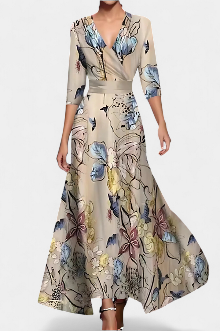Robe Maxi Enveloppante Lauren Fleurie