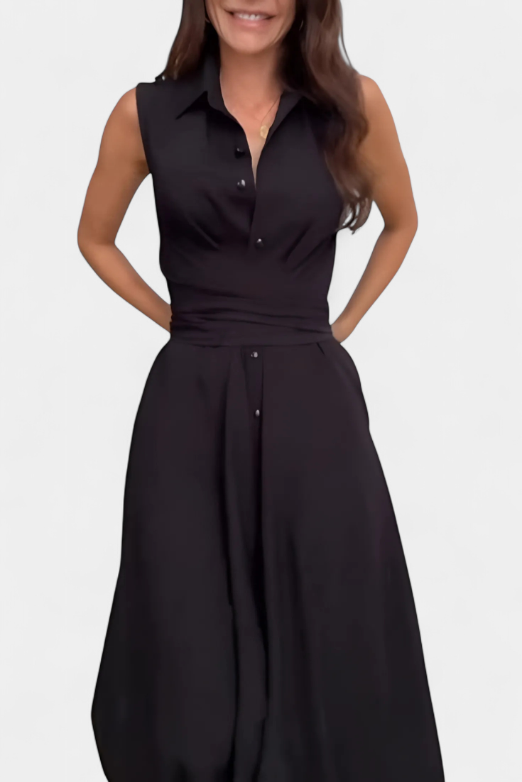 Robe Chemise Meryl avec Boutons et Nœud Ajustable