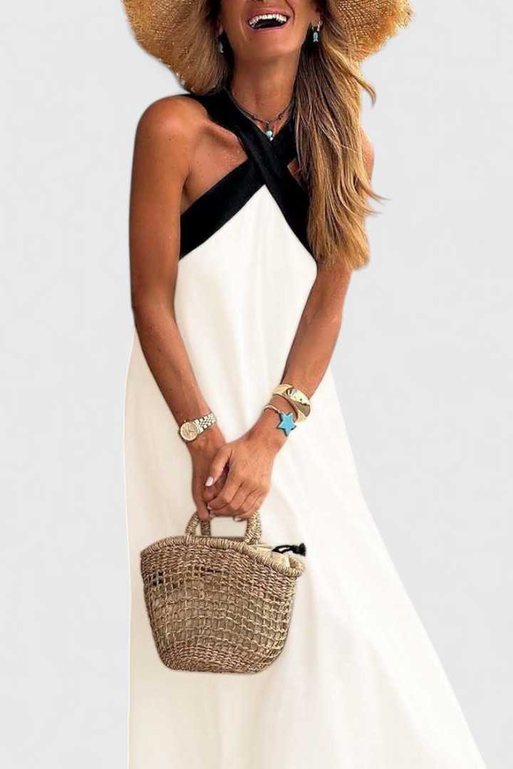 Robe Edith à Col Croisé avec Dos Nu