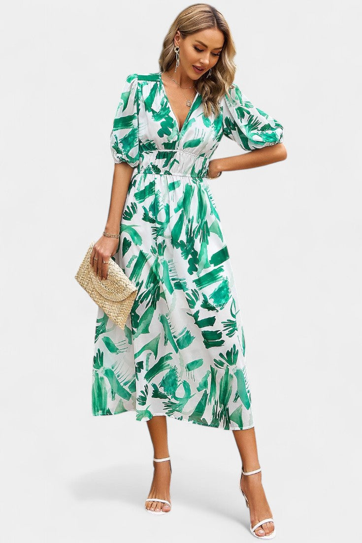 Robe Midi Florale Georgina avec Décolleté en V