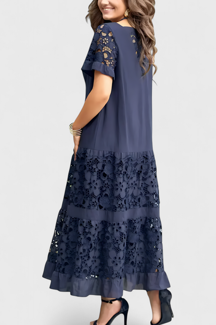 Robe Midi Marquise avec Drapé Flatteur