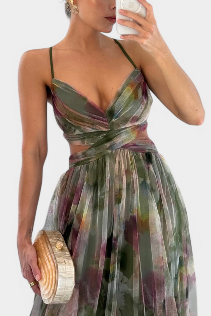 Robe Maxi Fleurie Ingrid avec Décolleté en V