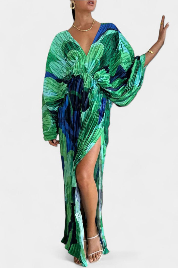 Robe Maxi Recca Découpée avec Plis