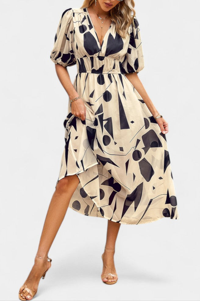Robe Midi Florale Georgina avec Décolleté en V