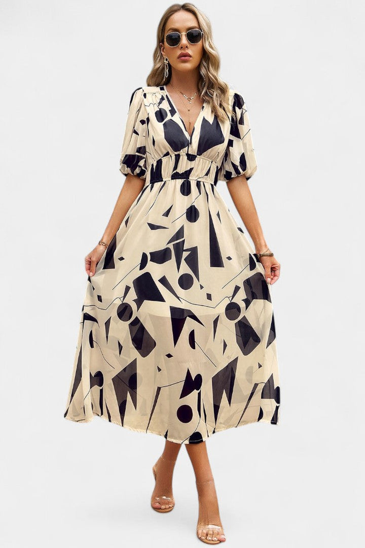 Robe Midi Florale Georgina avec Décolleté en V