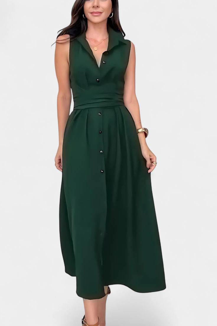 Robe Chemise Meryl avec Boutons et Nœud Ajustable
