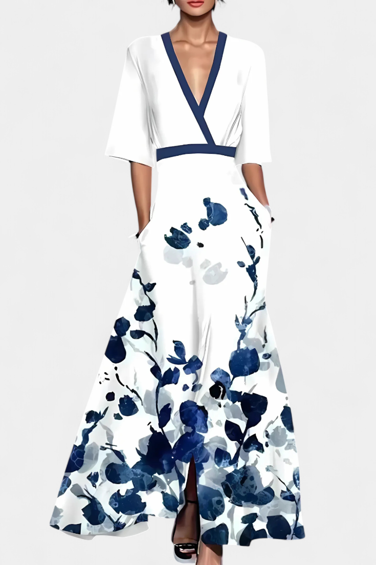 Robe Enveloppante Florale Daphne avec Élégance Intemporelle