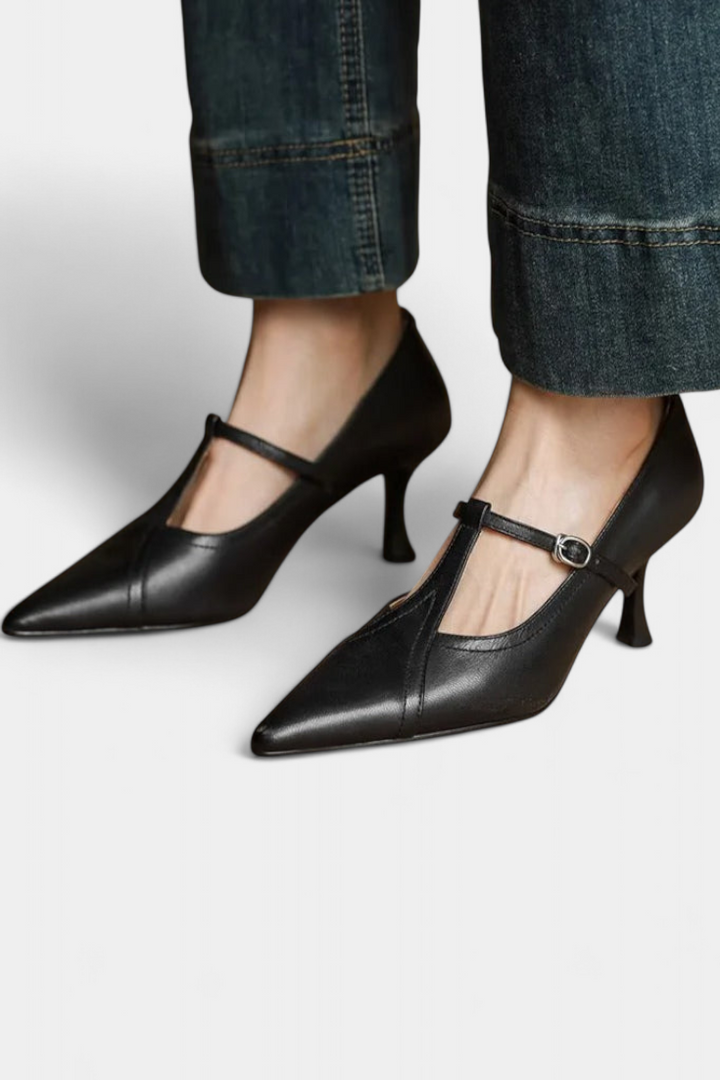 Zulema Talons T-Bar Élégants avec Fini Lisse
