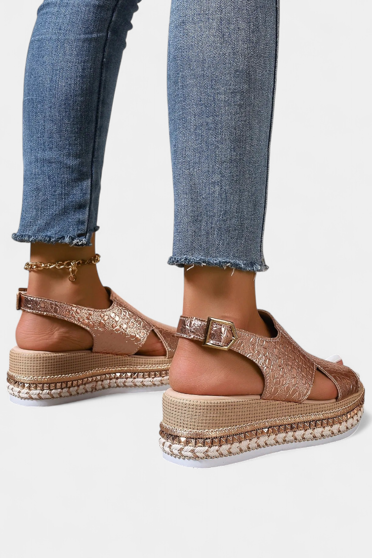 Sandales à Plateforme Texturée Felisa avec Semelle Tissée