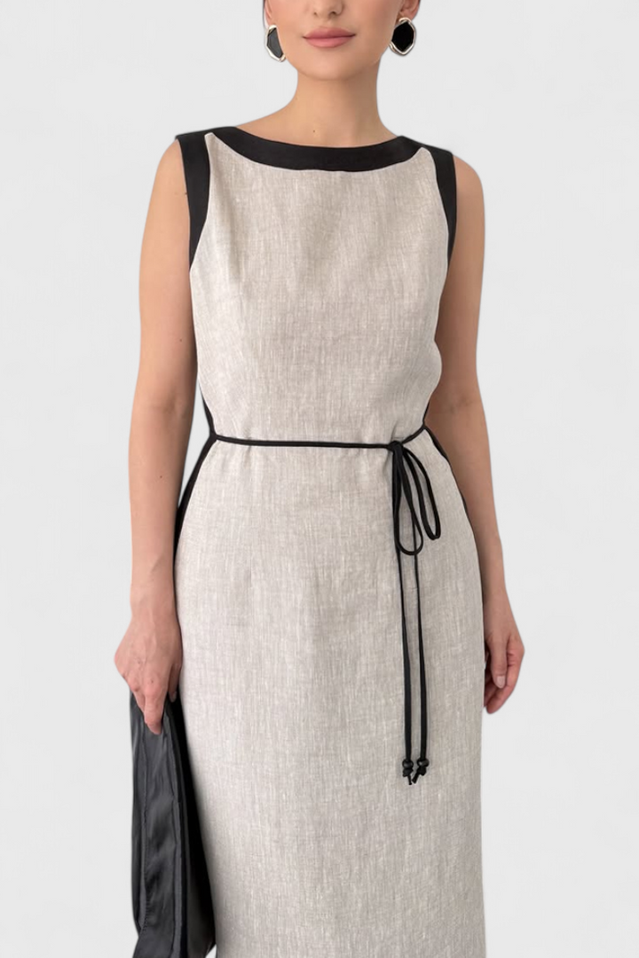 Robe Sans Manches Samanta avec Contraste de Couleur