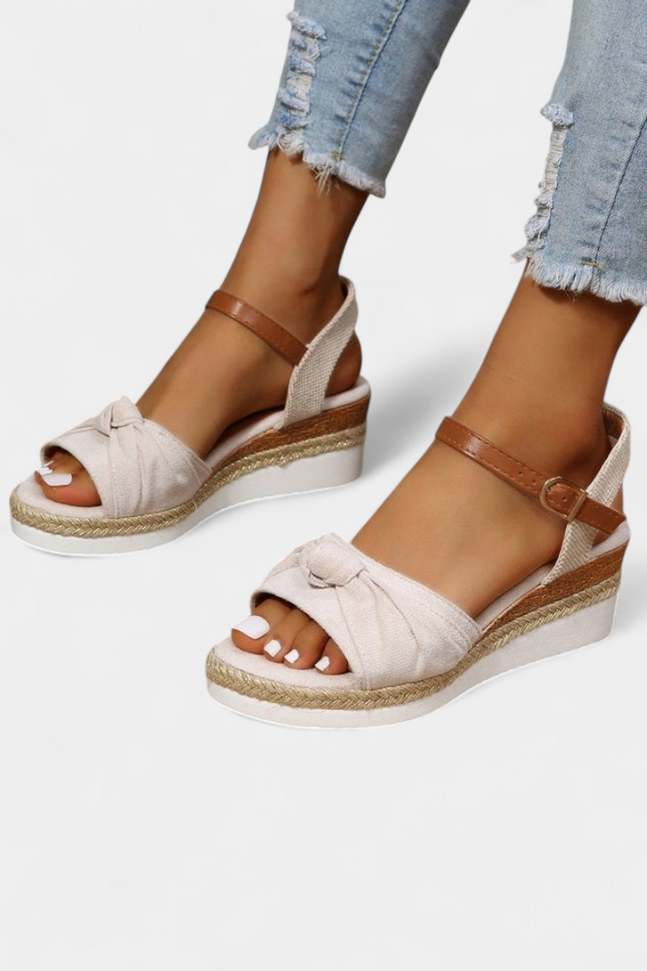 Sandales Loura en Toile avec Lien et Plateforme Décontractée
