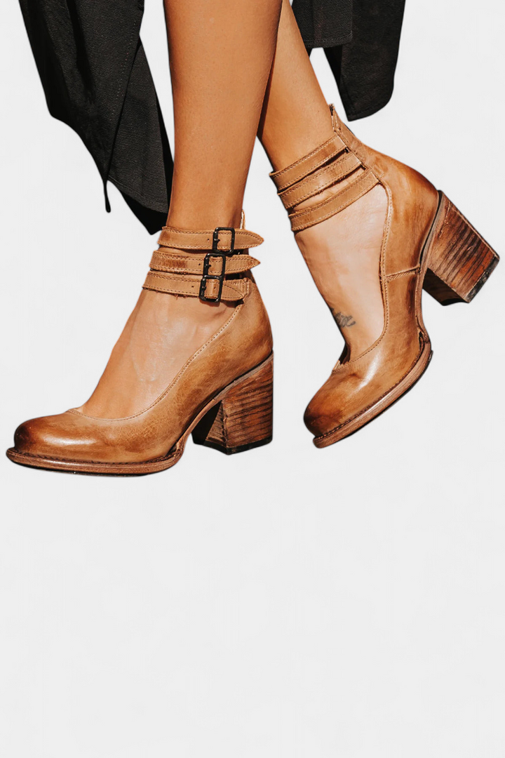 Penka Talons à Bloc Modernes en Éco-Cuir et Silhouette Intemporelle