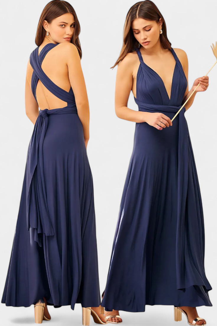 Robe Josephine Enveloppante Élégante et Ajustable