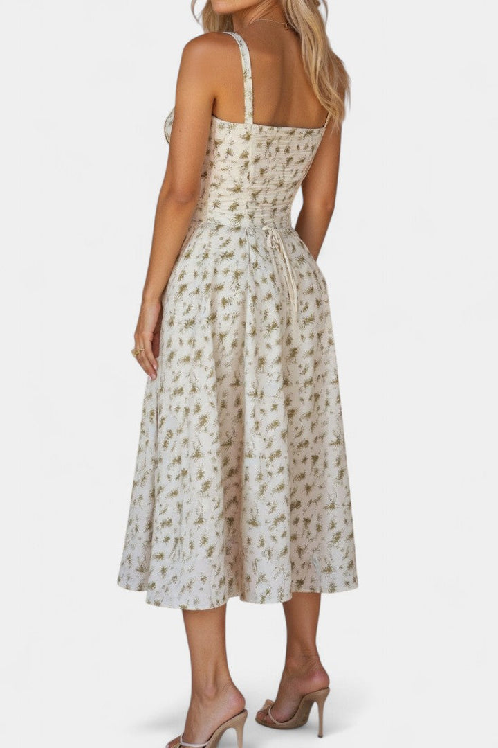 Flora Robe Midi A-Ligne avec Corset