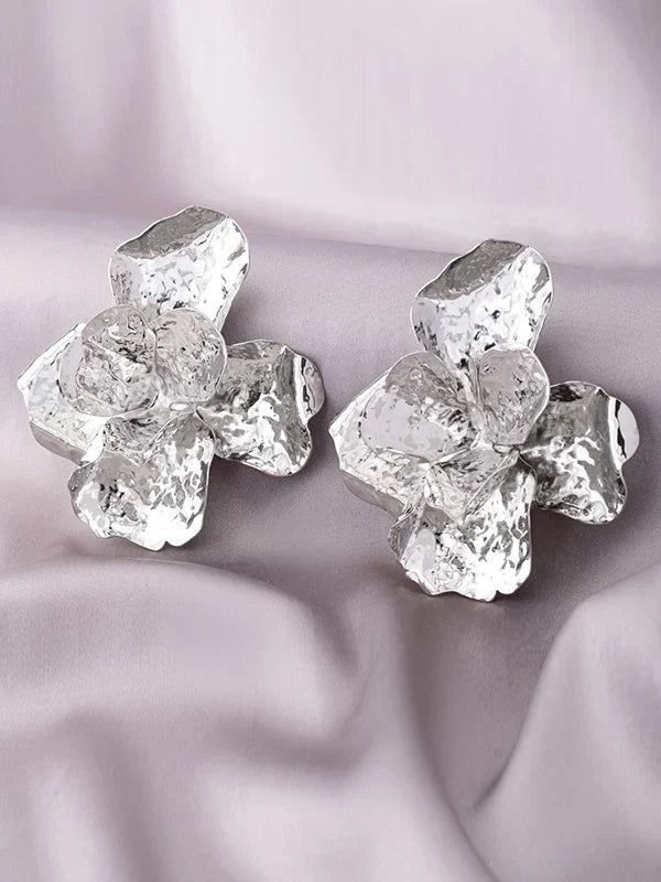 Boucles d'Oreilles Brillantes en Forme de Fleur