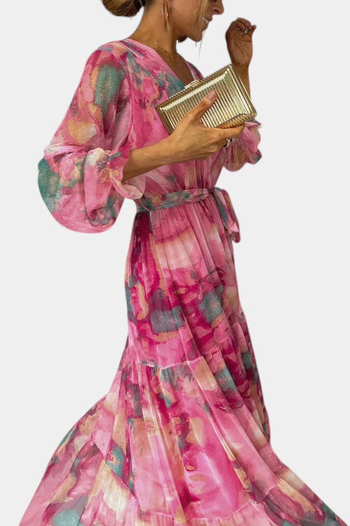 Dajana Robe Maxi Enveloppante avec Imprimé Floral