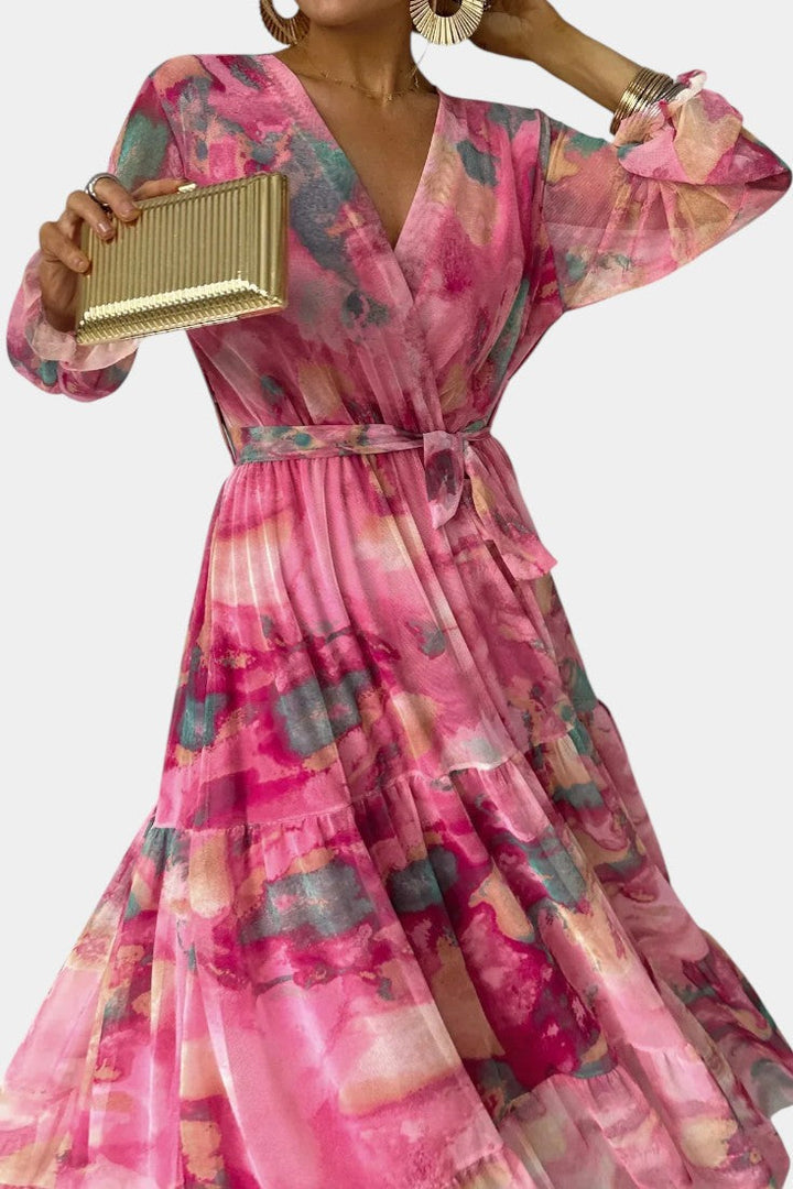Dajana Robe Maxi Enveloppante avec Imprimé Floral