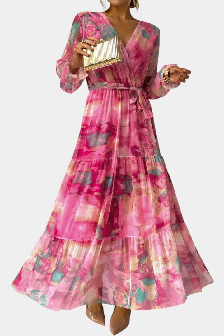 Dajana Robe Maxi Enveloppante avec Imprimé Floral