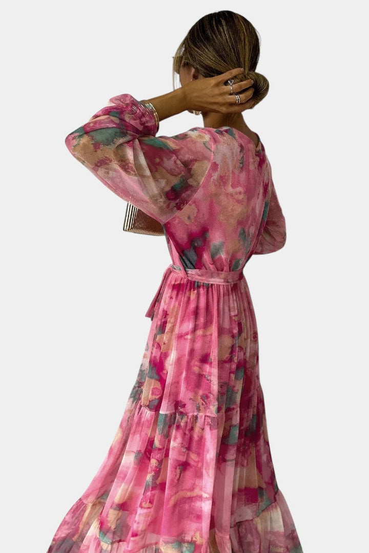 Dajana Robe Maxi Enveloppante avec Imprimé Floral