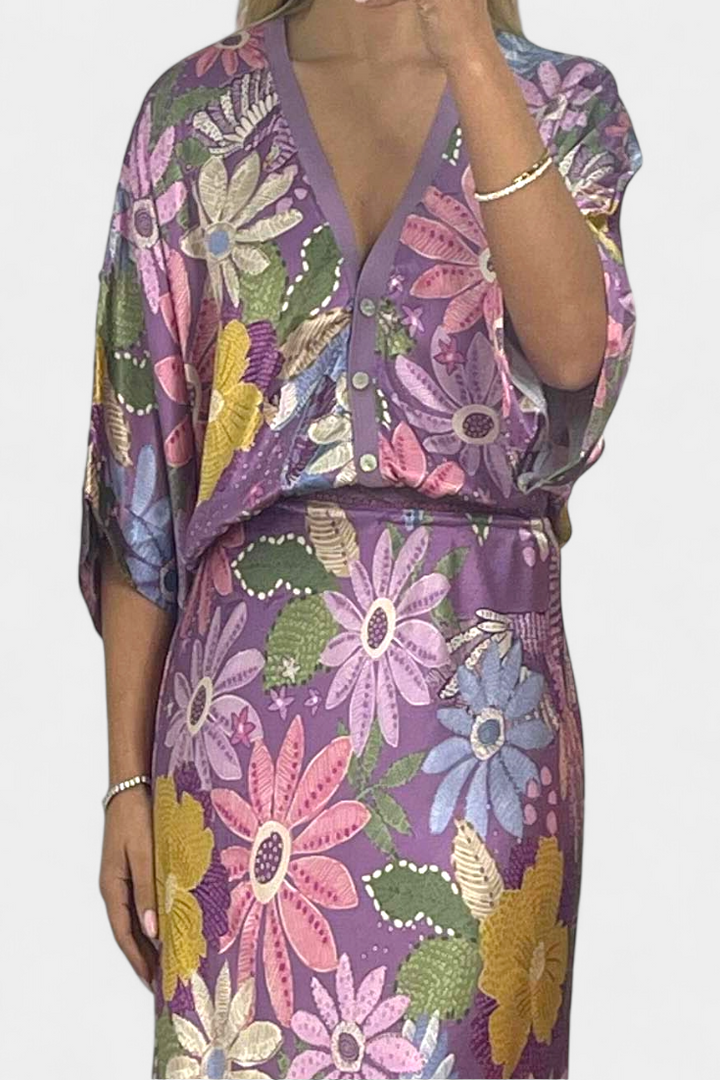 Shae Ensemble Doux de Blouse et Jupe Queue de Poisson Florale