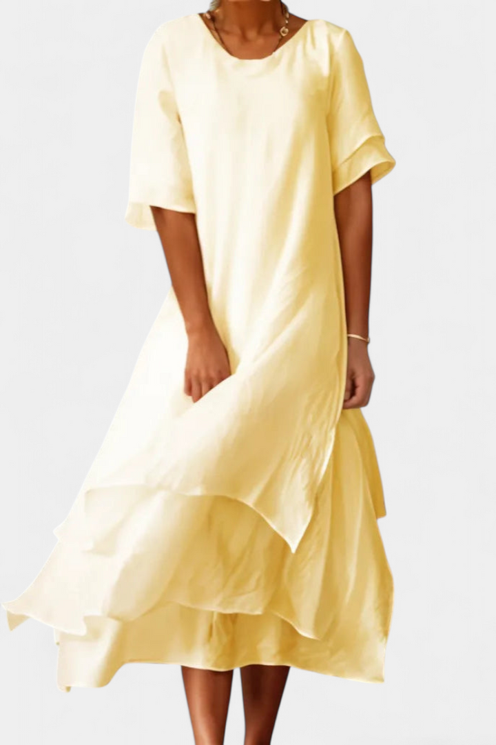 Robe Éloïse en Coton à Couches Élégante
