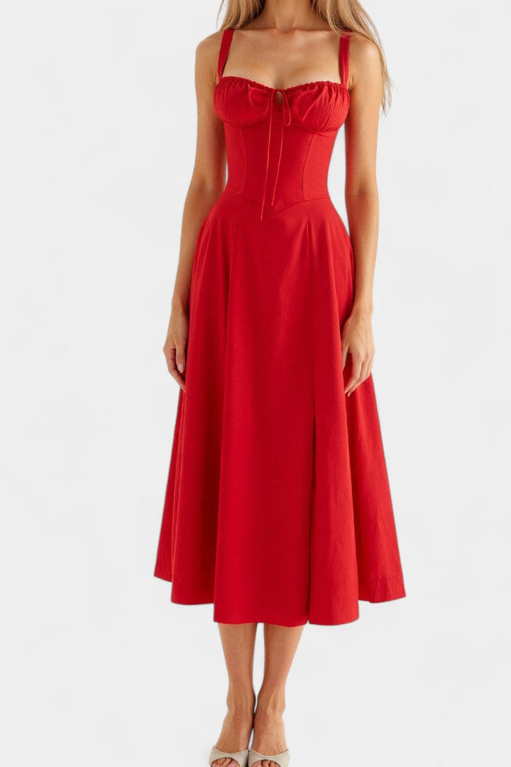 Flora Robe Midi A-Ligne avec Corset