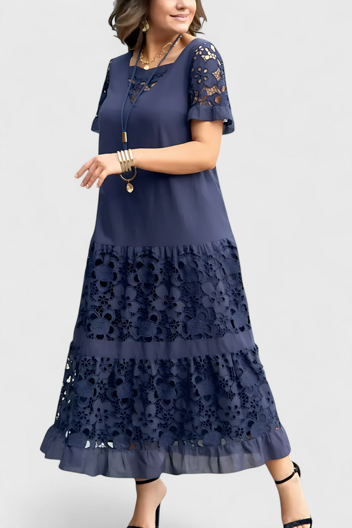 Robe Midi Marquise avec Drapé Flatteur