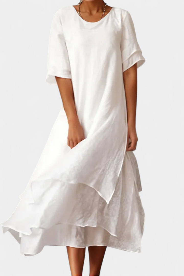 Robe Éloïse en Coton à Couches Élégante
