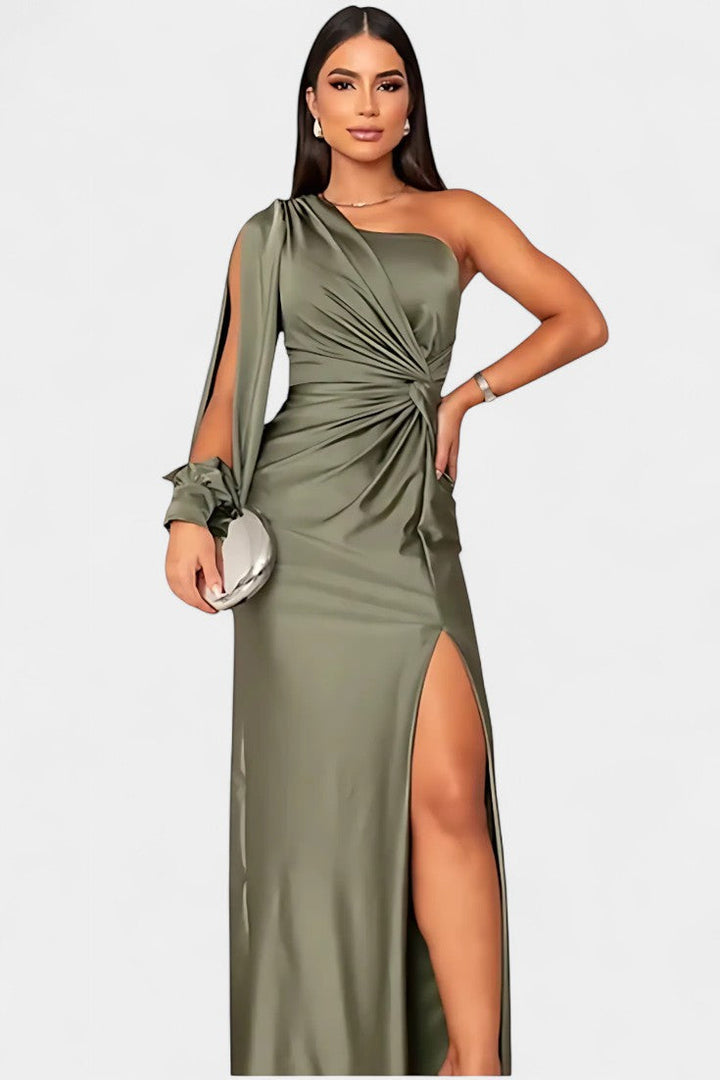 Charlotte Robe Asymétrique Drapée à Une Épaule