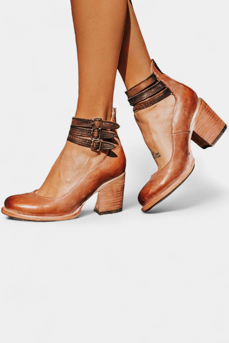 Penka Talons à Bloc Modernes en Éco-Cuir et Silhouette Intemporelle
