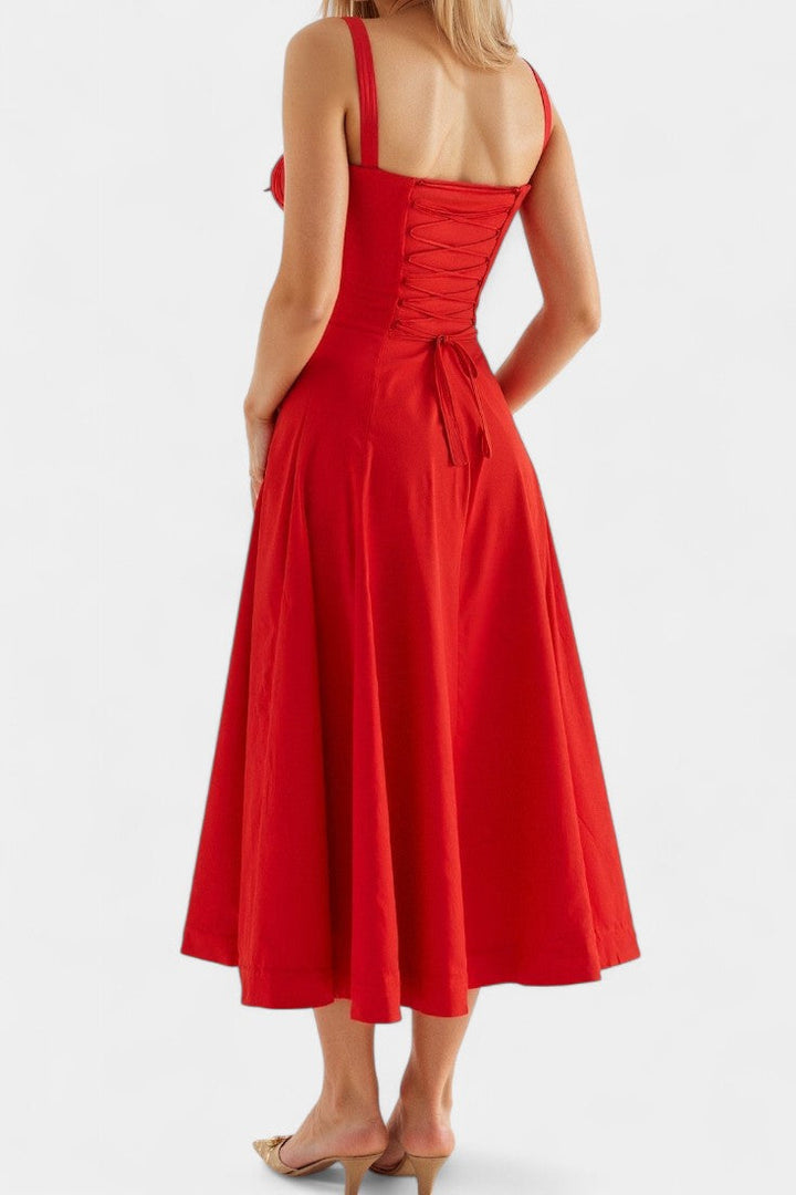 Flora Robe Midi A-Line avec Corset
