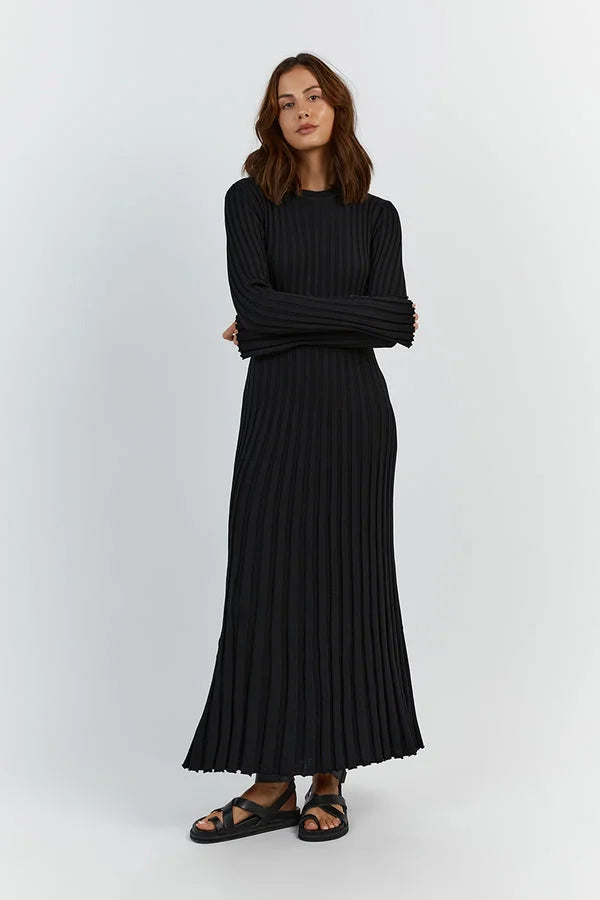 Darla Robe en Maille Côtelée avec Ceinture