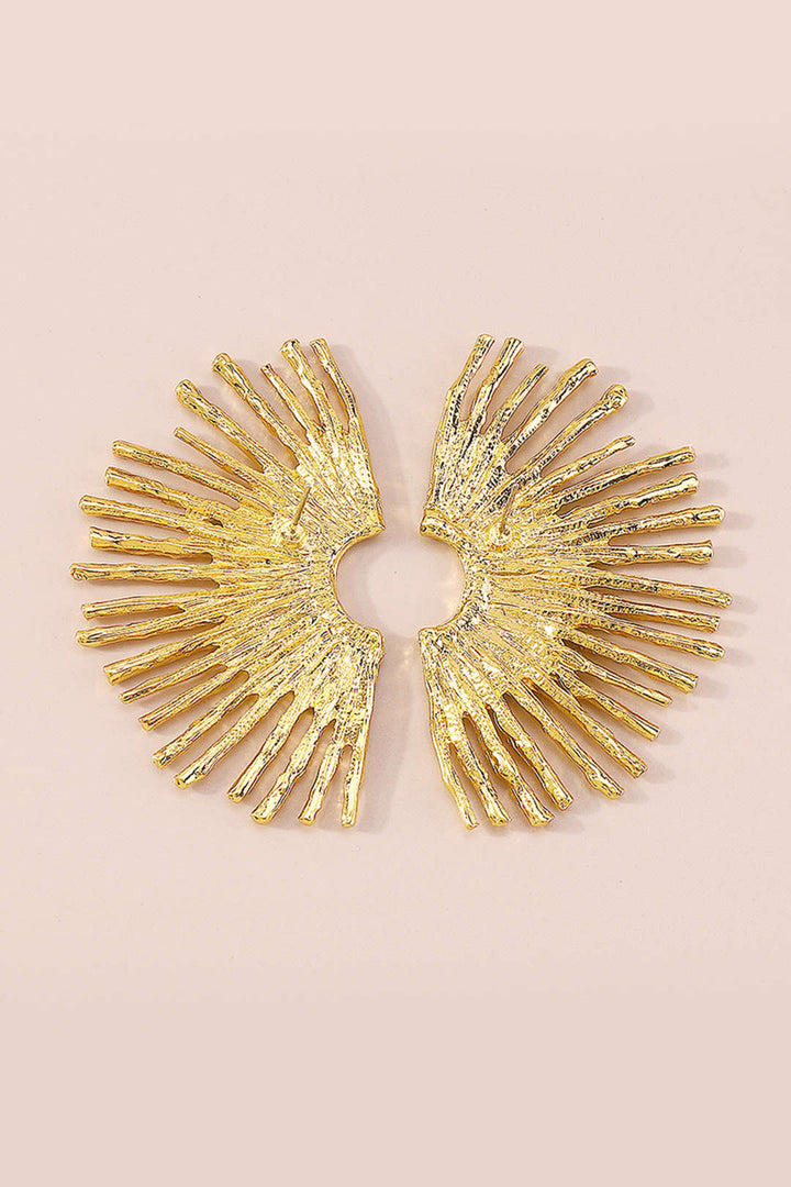 Boucles d'oreilles en métal avec bord ondulé