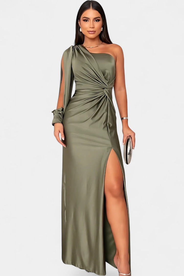 Charlotte Robe Asymétrique Drapée à Une Épaule