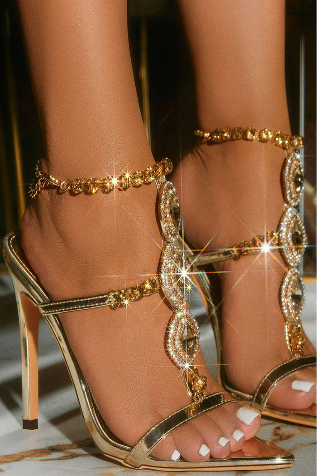Talons Hauts avec Pointe en Strass