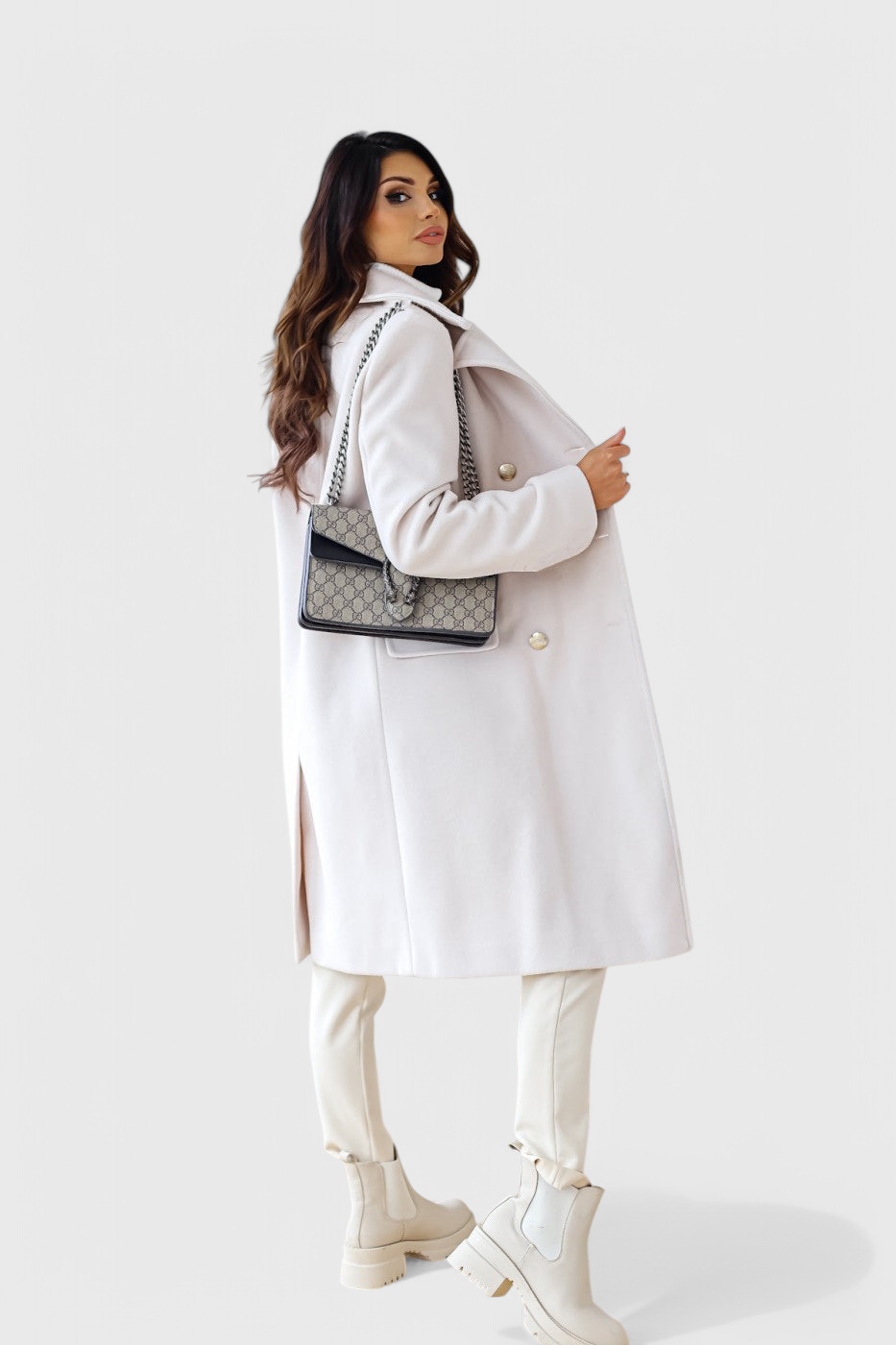 Yara Manteau en Laine Classique avec Silhouette Structurée
