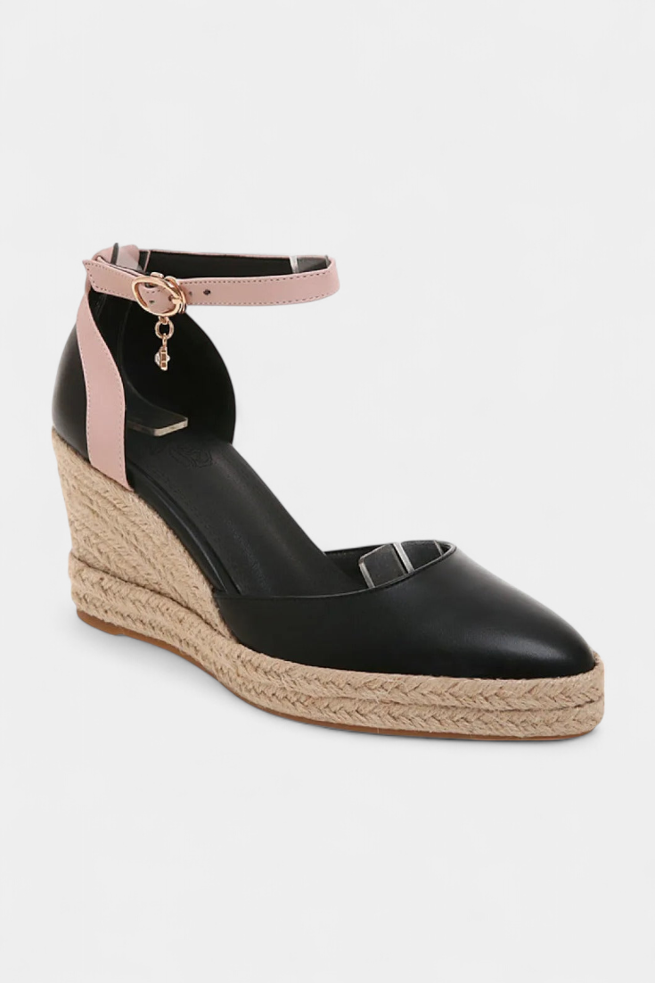Sandales à Talons Dominga Style Espadrille avec Lanières en Jute à la Cheville